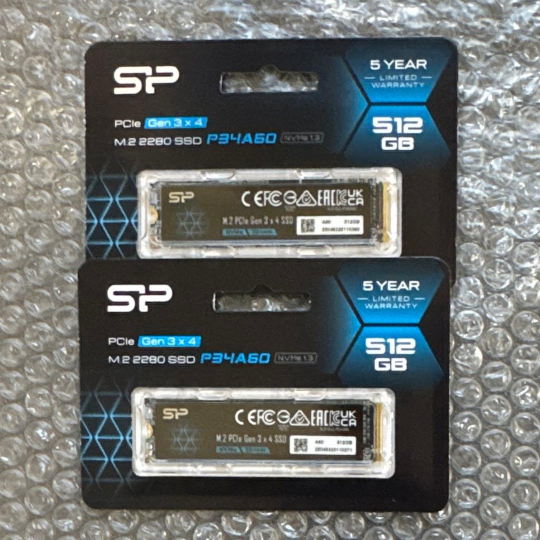 SP製 M.2 SSD 512GB 2個セット！