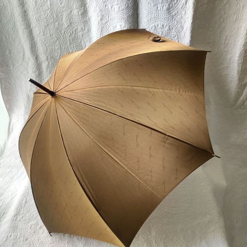 クリスチャン・ディオール長傘 カバー付きブラウン メンズ 焦げ茶