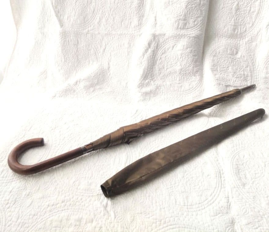 クリスチャン・ディオール長傘 カバー付きブラウン メンズ 焦げ茶