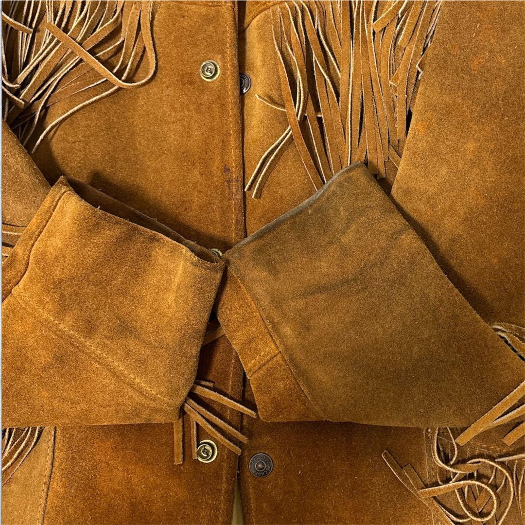 Schott WESTERN フリンジ スエードジャケット USA製 42 茶