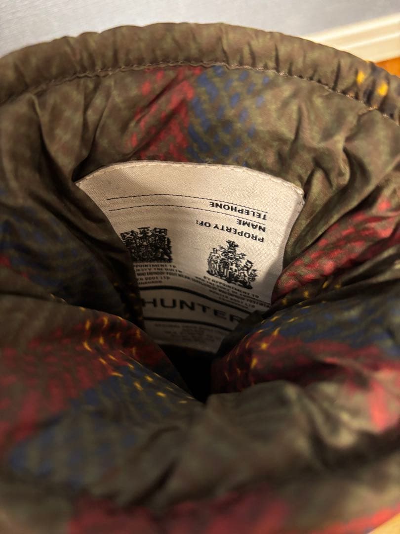 HUNTER スノーキルトチェック　24cm