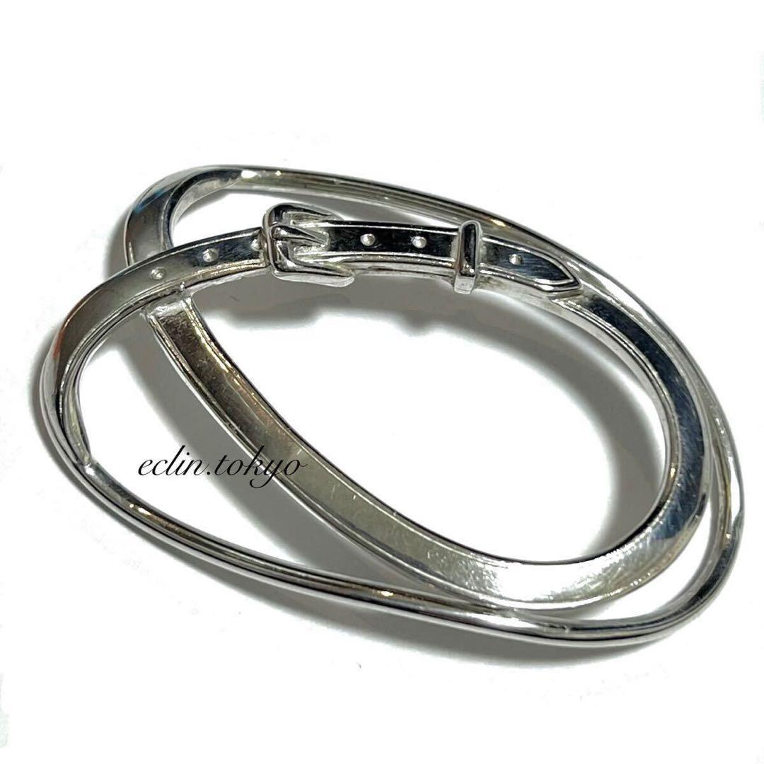 エルメス ビンテージ ベルト モチーフ マネークリップ シルバー　E4591