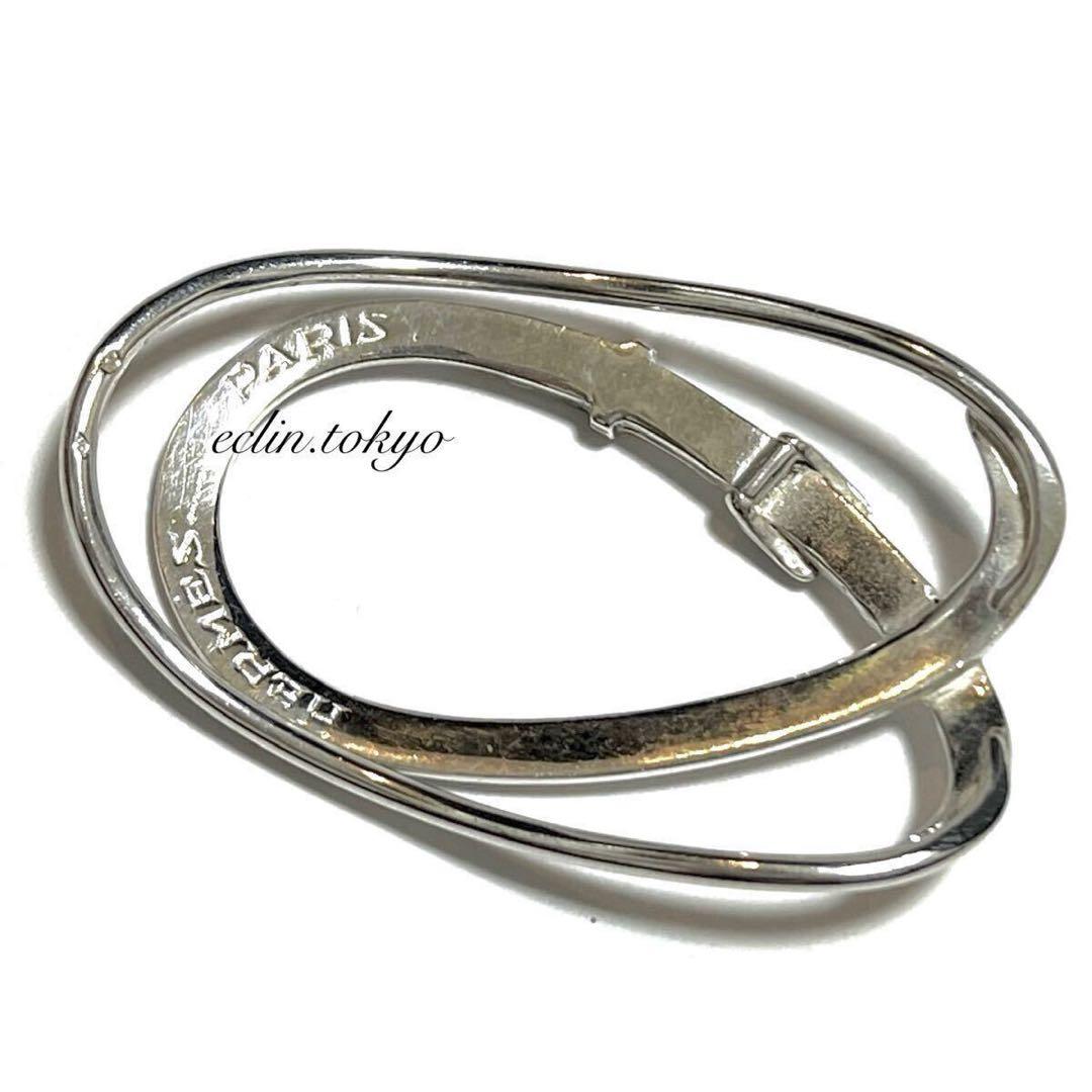 エルメス ビンテージ ベルト モチーフ マネークリップ シルバー　E4591