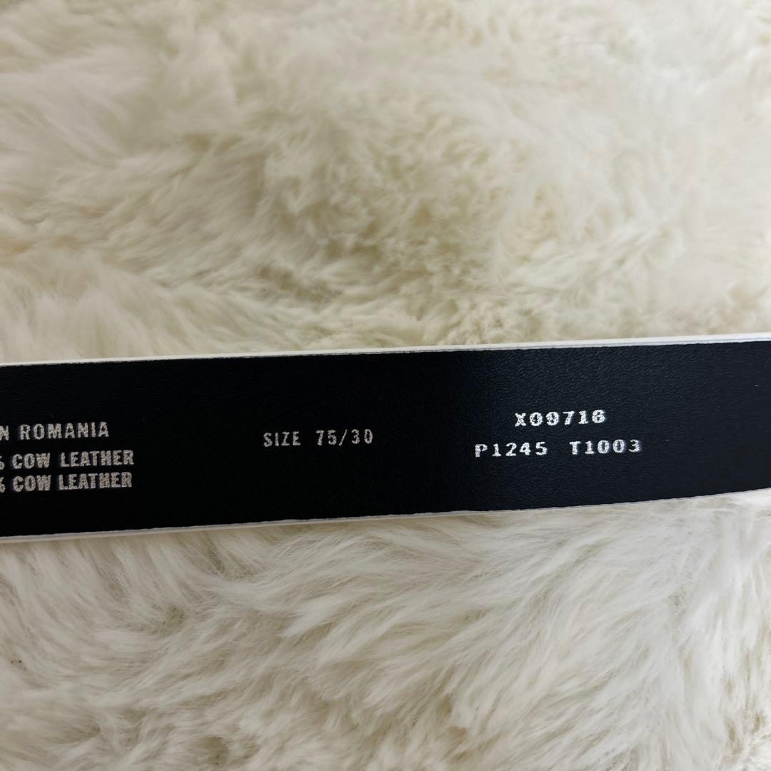 【現行品】DIESEL カウレザーベルト　ホワイトベルト　サイズ75 半額以下