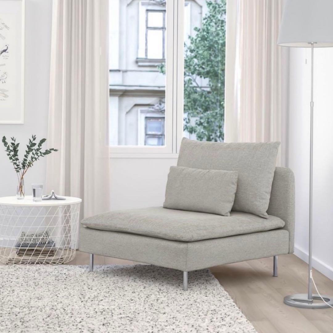 IKEA ソーデルハムン 1人掛け ヴィーアルプ ベージュ ブラウン