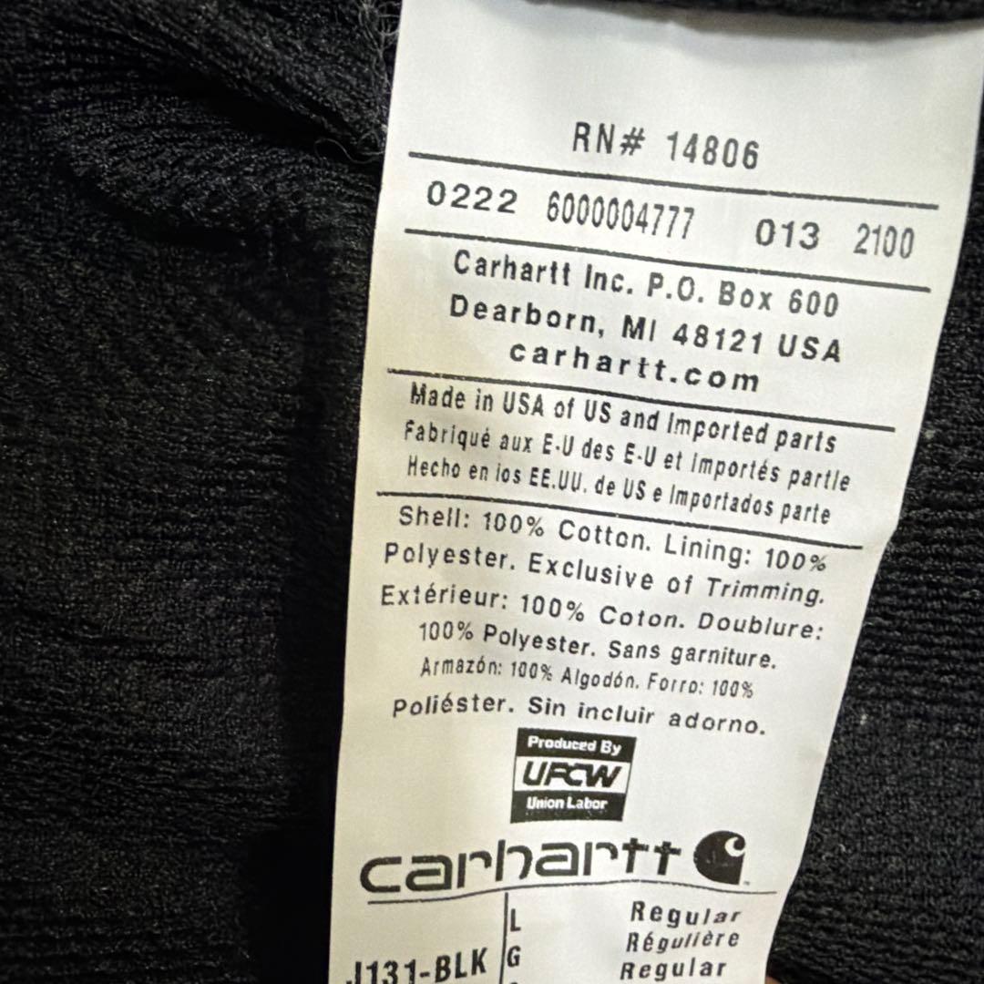 s*様 カーハート ダック生地 アクティブジャケット　ブラック　USA製　生産終