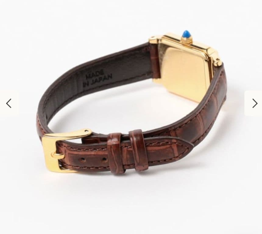 Demi-Luxe BEAMS スクエア型押レザー 腕時計Ⅰ