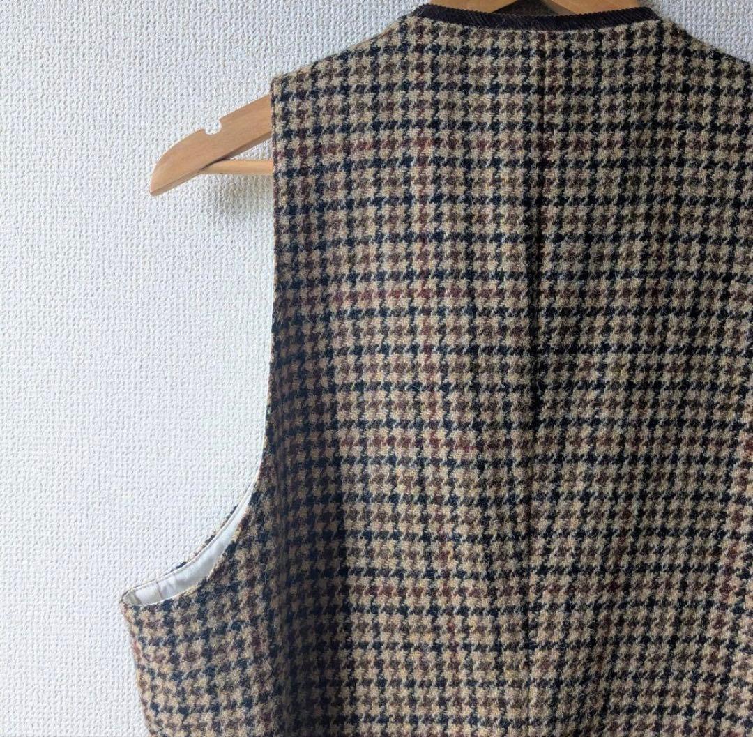 【希少】BEAMS PLUS×ハリスツイード／ベスト／ブラウン