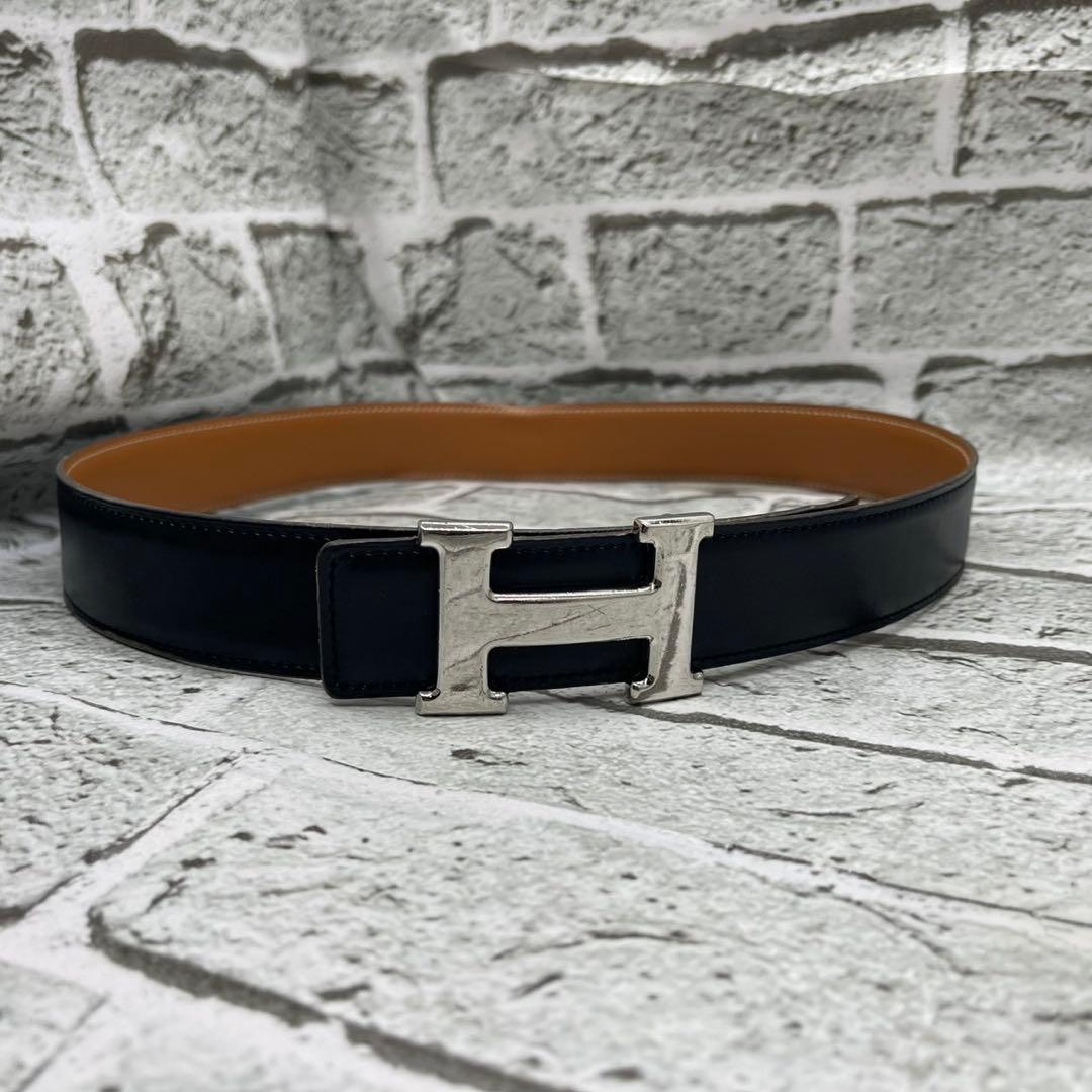 エルメス ベルト コンスタンス Hバックル リバーシブル レザー ブラック 75