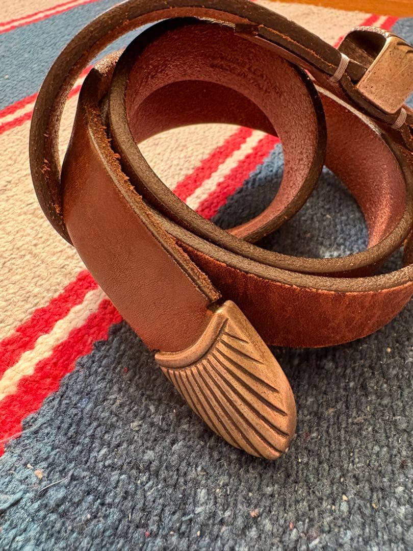 イレブンティ　ブラウンレザー カジュアルベルト