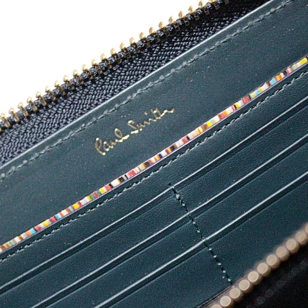 未使用 箱付 ポールスミス ラビットモチーフ ラウンドファスナー長財布 紺