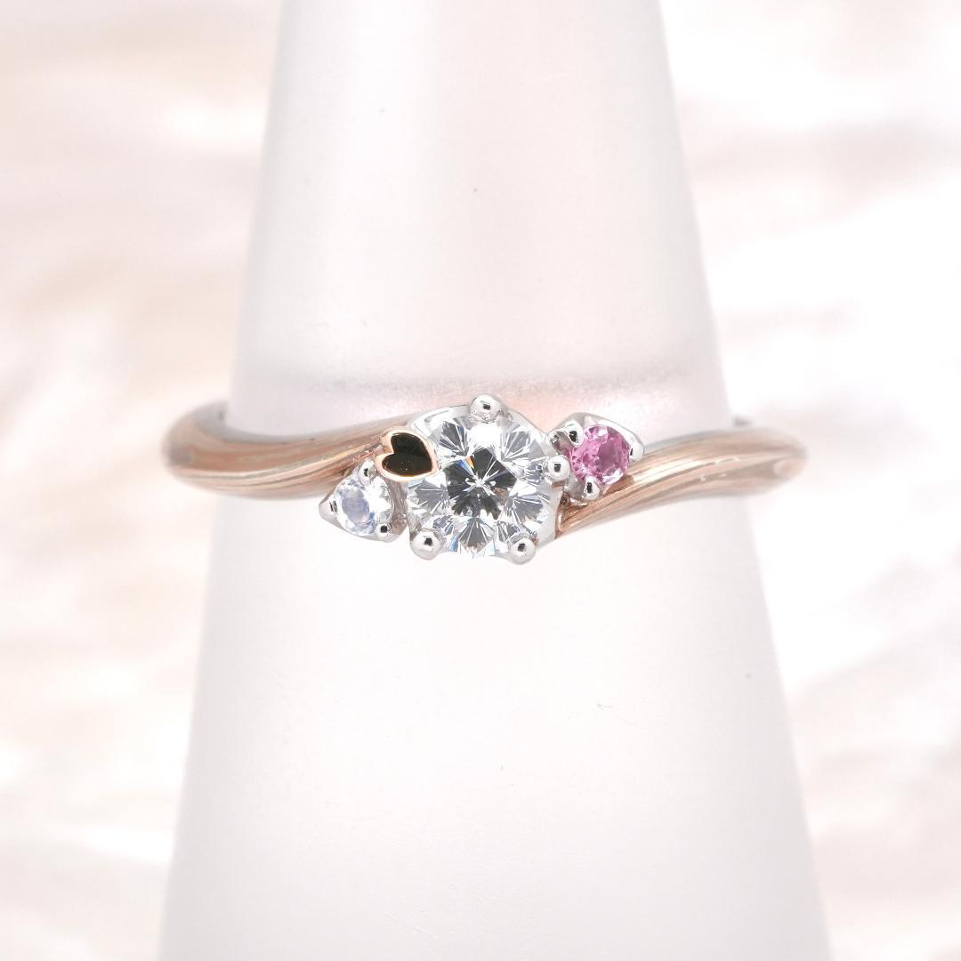 ★杢目金屋★ 婚約指輪 さくらダイヤモンド 桜心 コンビ 定価55万