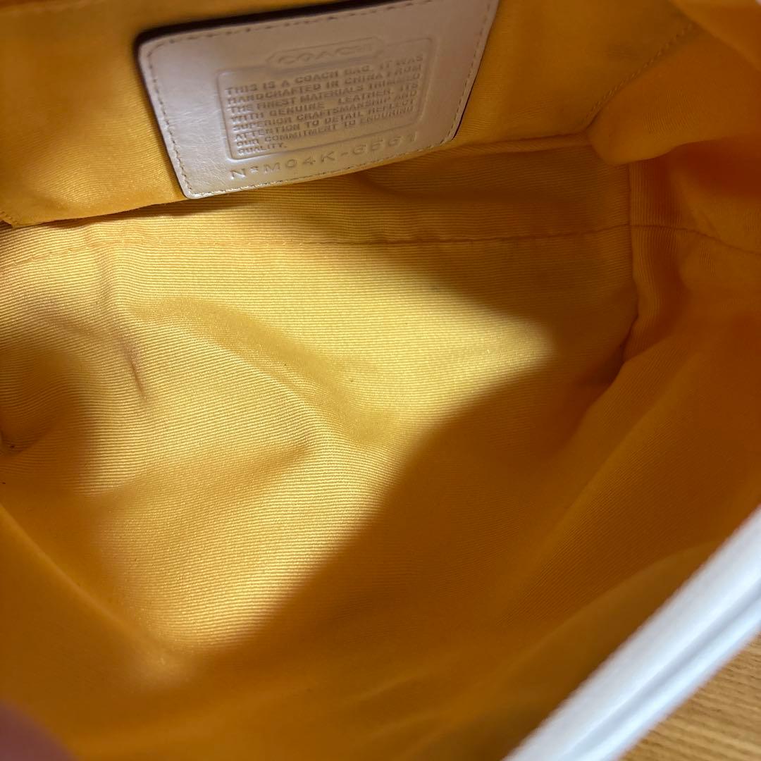 COACH コーチ アクセサリーポーチ　バッグ　シグネチャー イエロー　y2k