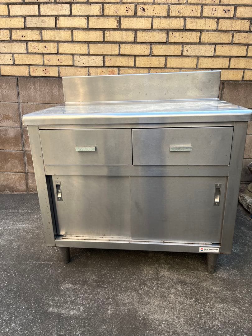 【SUNWAVE】ステンレス製引き出し付作業台