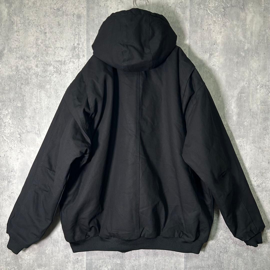 激渋 ダック アクティブ ジャケット パーカー 黒 刺繍 USA企業 ロゴ 美品