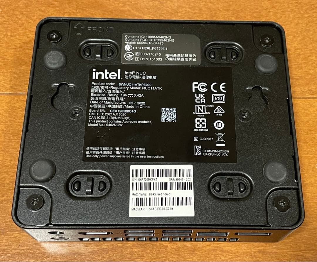 Intel NUC 11 (第11世代 N6005 16GB)