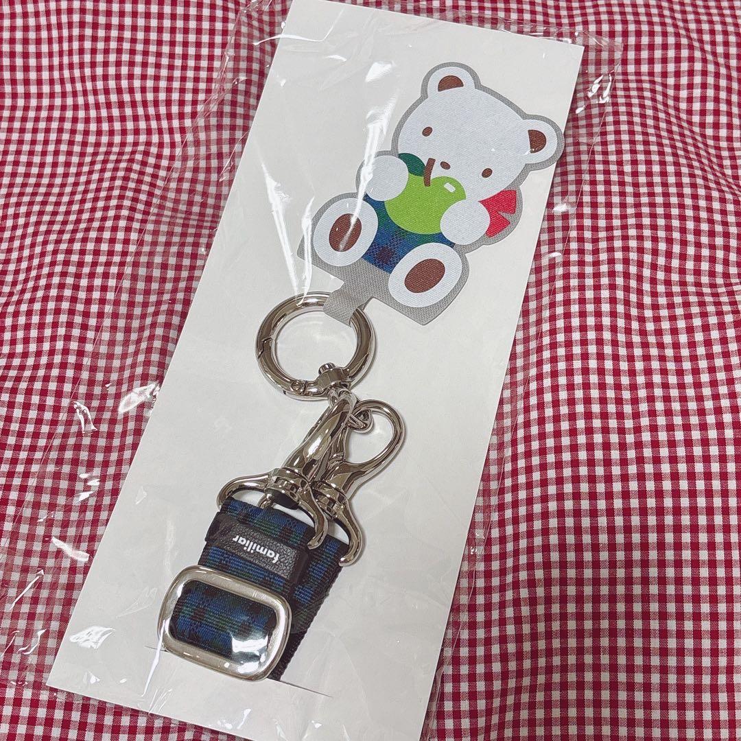 【新品.タグ付き.未使用】☆ファミリア☆ショルダーストラップ☆青チェック☆