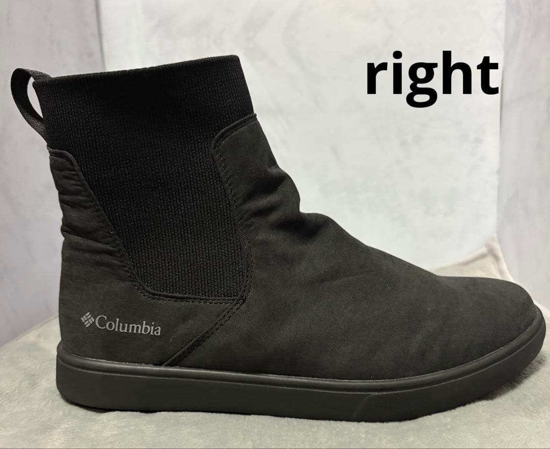 新品23コロンビアマイレージレインショートブーツレインブーツ防水靴ミドル丈黒