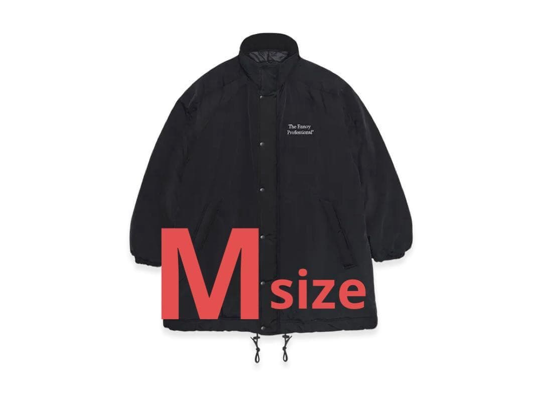 エンノイPADDED NYLON BENCH COAT BLACK/WHITE