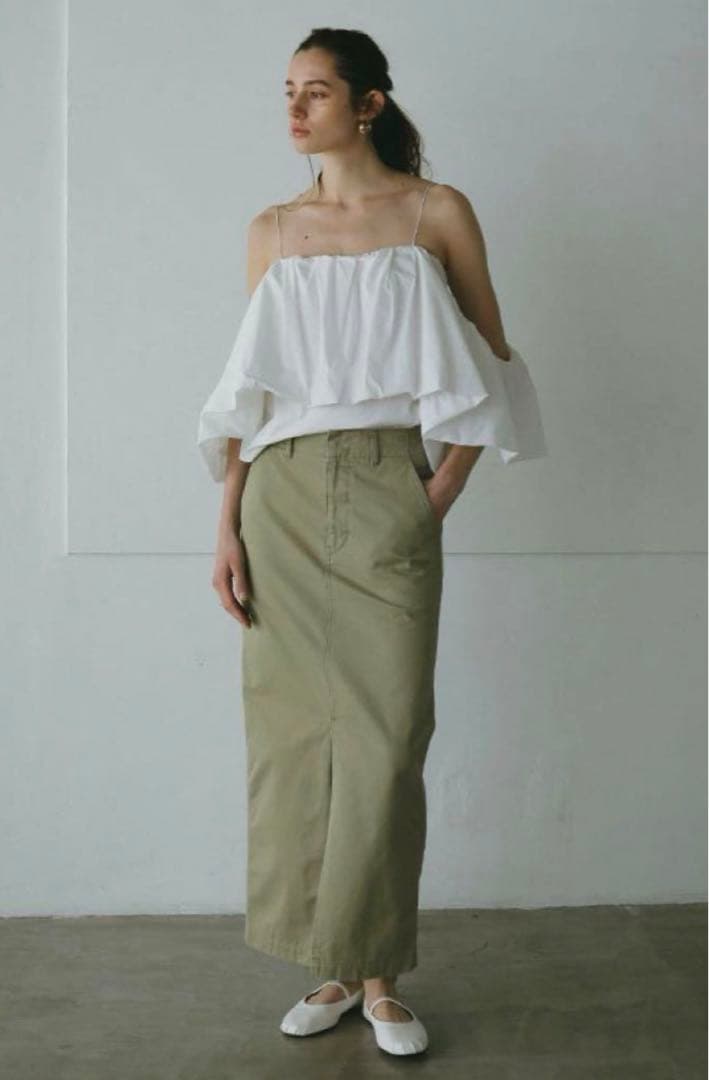 ★正規品★ etre tokyo ナローストラップバルーンキャミ　ホワイト