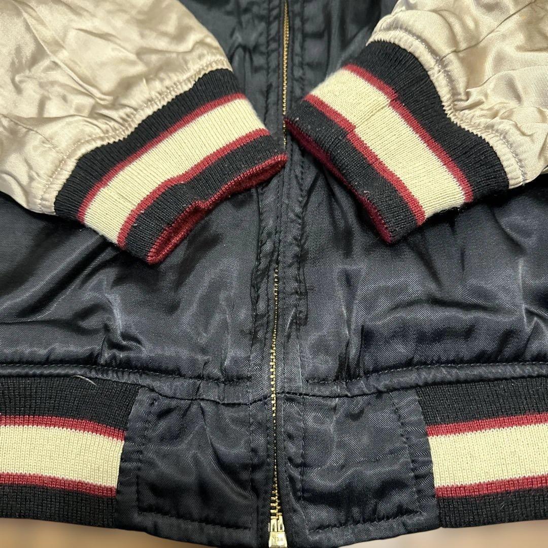 雅結 メンズ スカジャン リバーシブル レーヨン サテン 舞妓 芸者 龍 XL