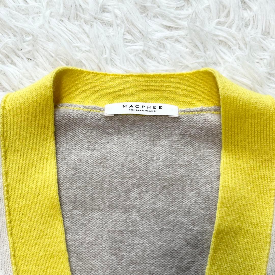 24SS✨️マカフィー　ラム9G Vネックカーディガン イエロー