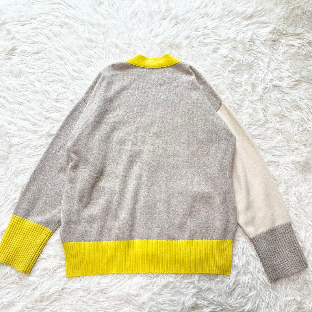 24SS✨️マカフィー　ラム9G Vネックカーディガン イエロー