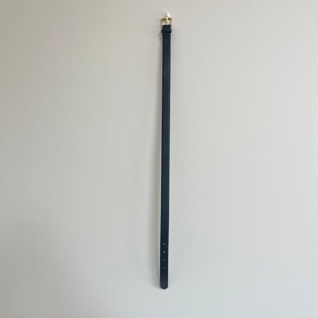 Lauren Ralph Lauren レザー ベルト　ロゴチャーム　xs 黒