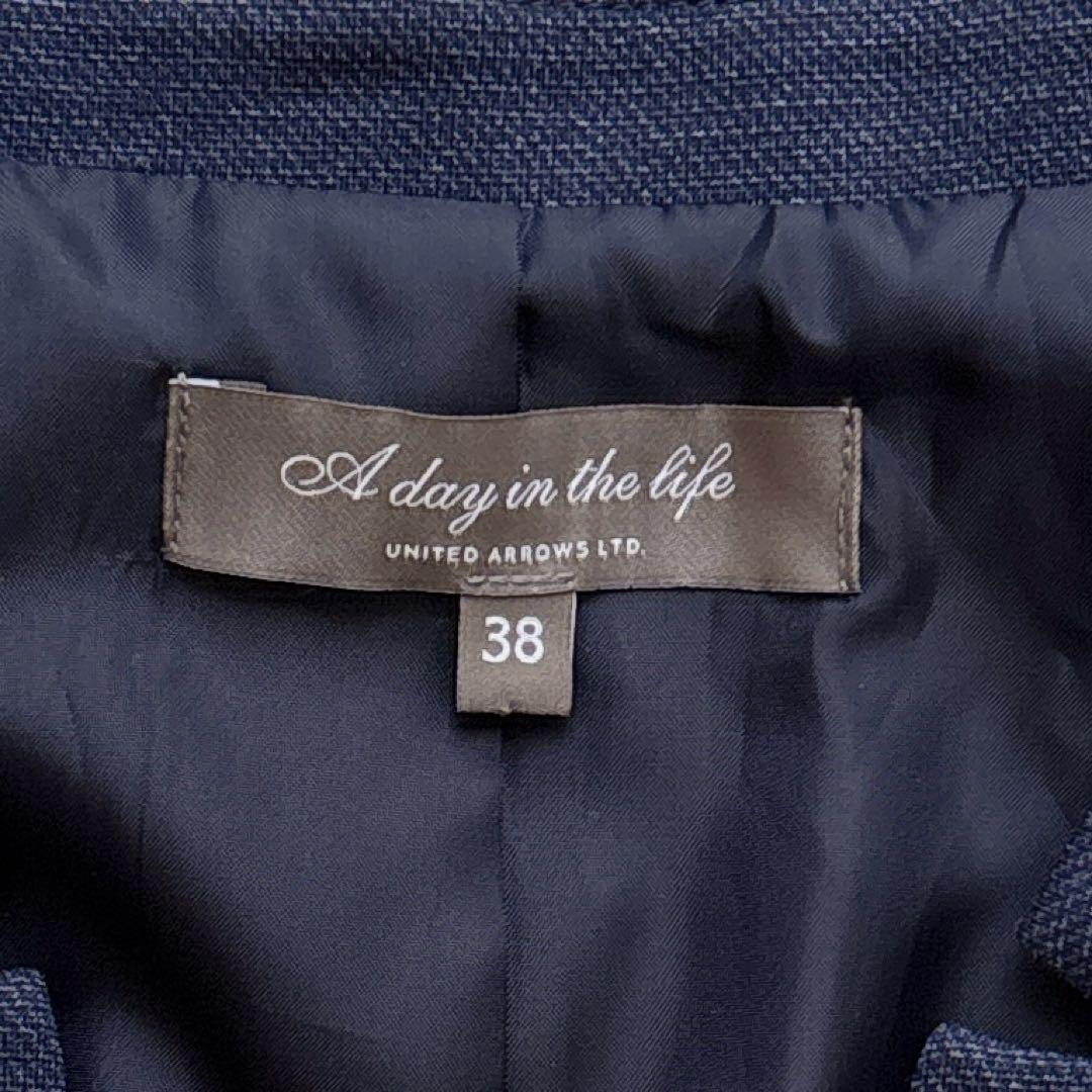 美品✨ユナイテッドアローズ　洗える ノーカラースーツ ネイビー セットアップ　M