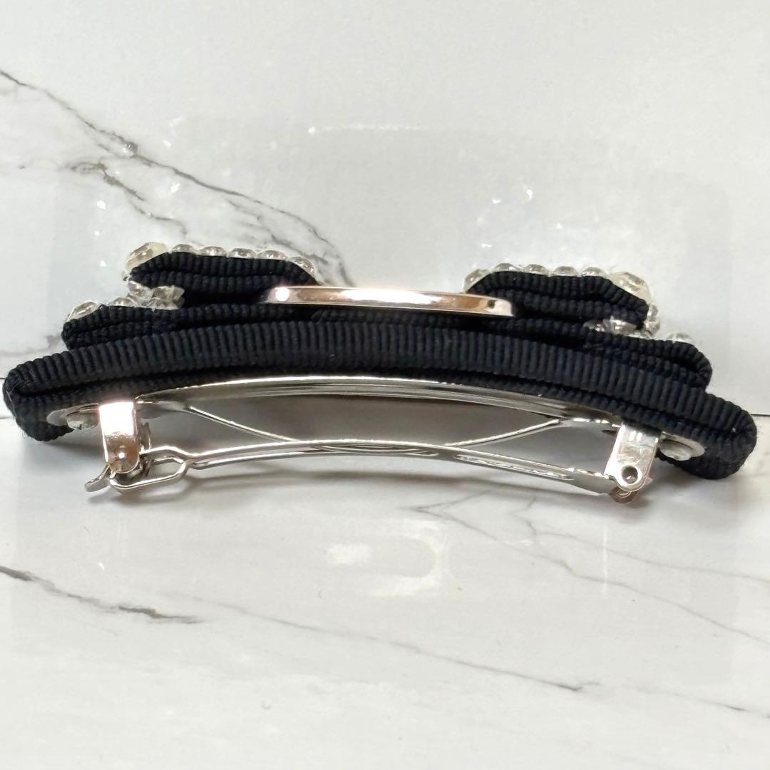 美品✨ サルヴァトーレフェラガモ ヘアバレッタ リボン ラインストーン付