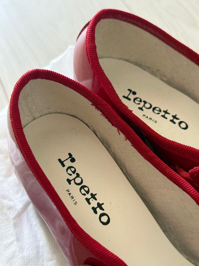美品 Repetto 赤 メリージェーン ストラップ付き ヒール 38.5