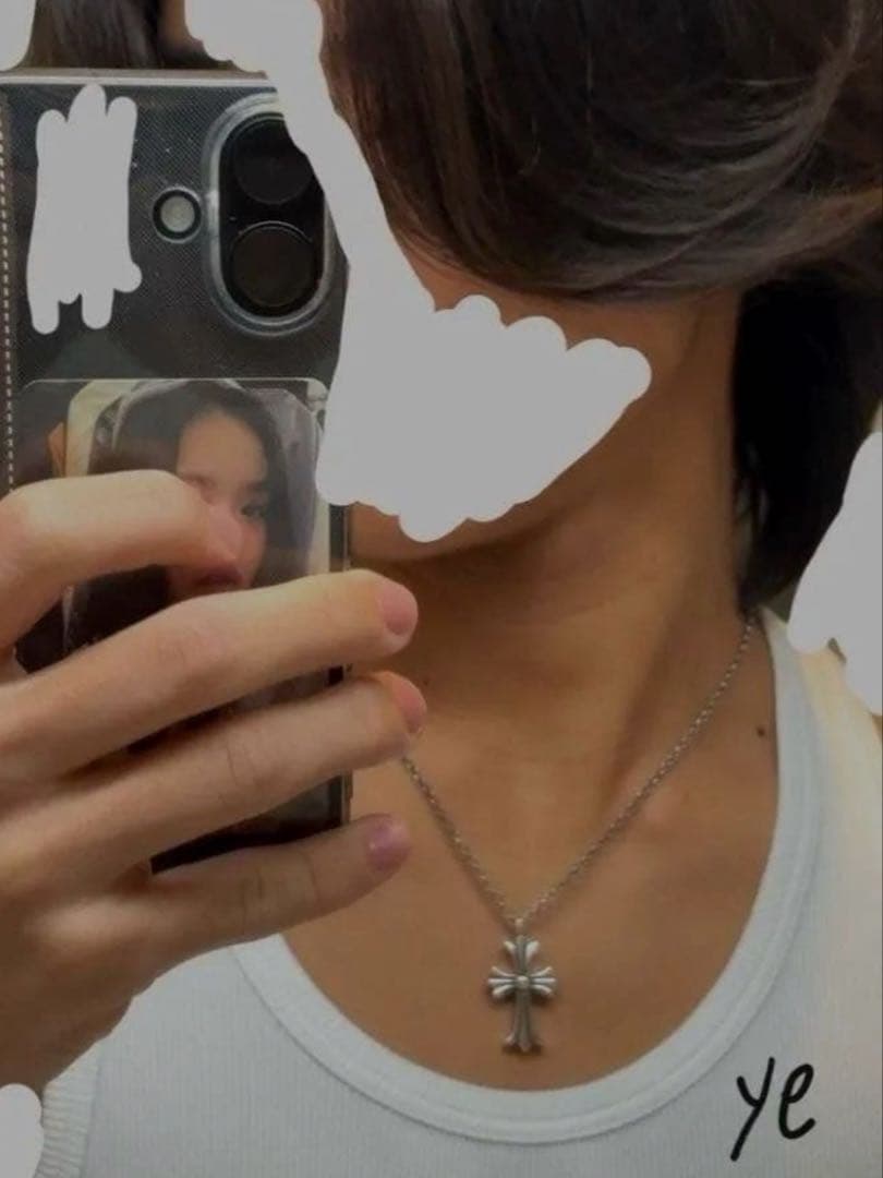 2000年刻印 S925 クロスネックレス ク〇ム似 316Lチェーン付 着画有