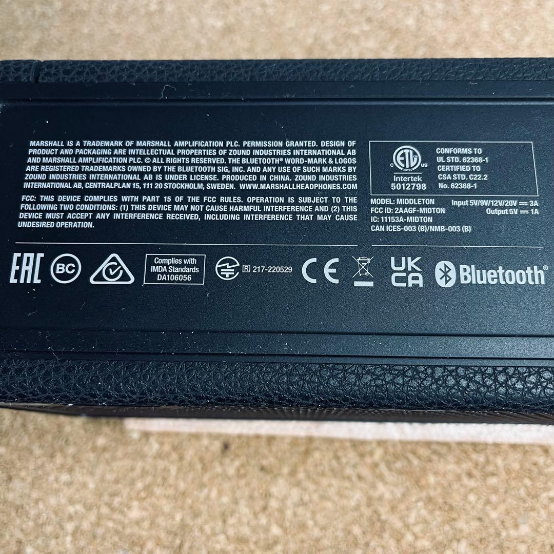 Marshall .MIDDLETONワイヤレススピーカー /AC充電ケーブル