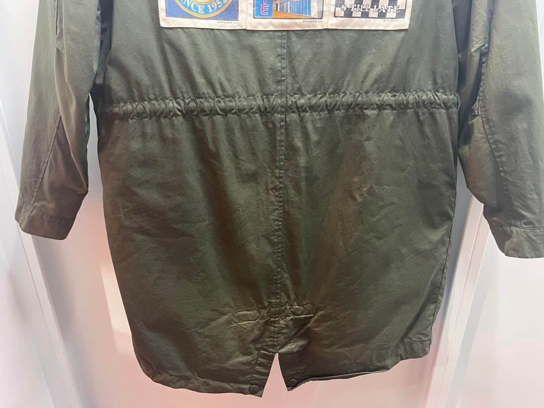 希少　英国製フレッドペリー　モッズコート　カーキ　　ワックス　背中ワッペン　刺繍