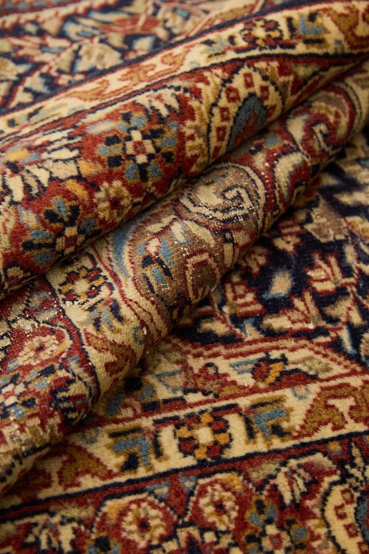 ヴィンテージラグ　ペルシャ絨毯　メダリオン（184×122cm）赤　青　ベージュ