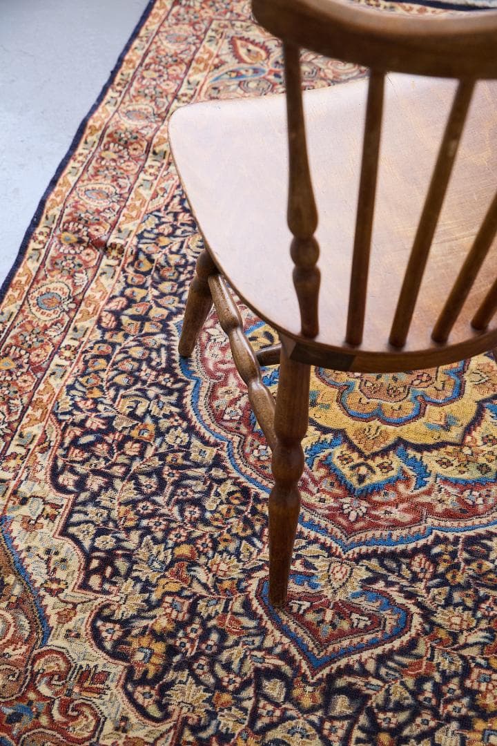 ヴィンテージラグ　ペルシャ絨毯　メダリオン（184×122cm）赤　青　ベージュ