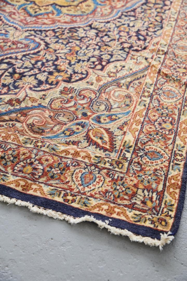 ヴィンテージラグ　ペルシャ絨毯　メダリオン（184×122cm）赤　青　ベージュ