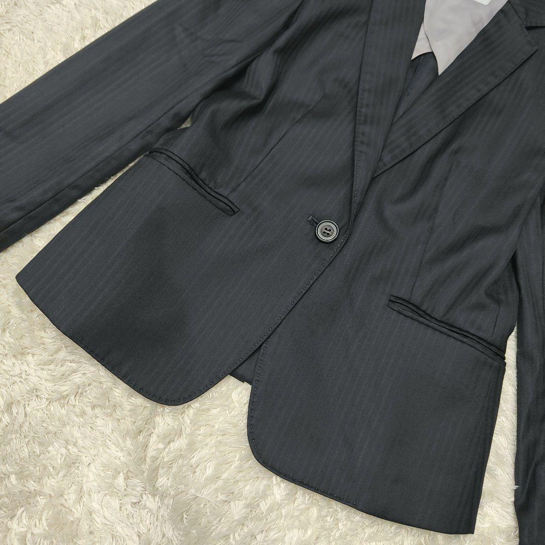 最高級 ロロピアーナ イタリア製生地 シルク混 パンツスーツ 濃紺