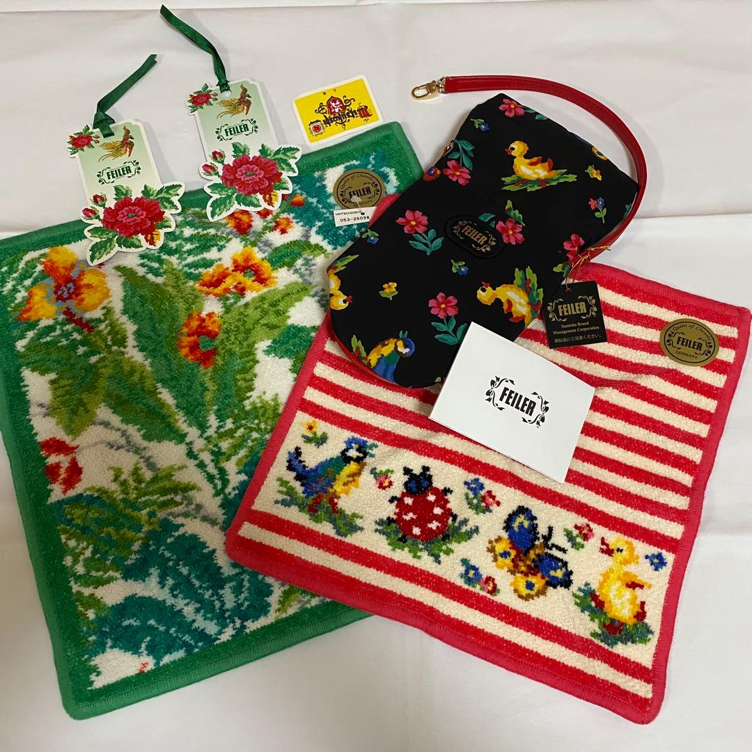 FEILER タオルハンカチ 2枚・ペットボトルホルダーセット 新品未使用