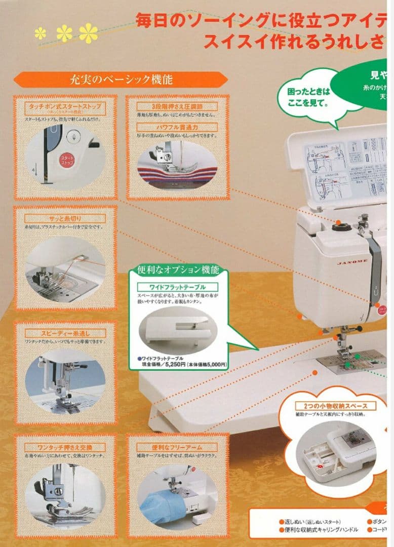 ジャノメ　電子ミシン本体　エクール940　メンテナンス済み