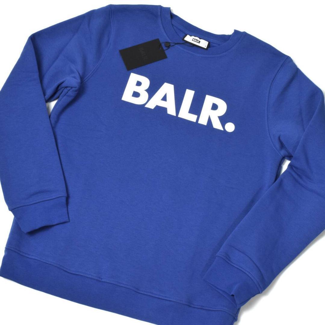 未使用3万 BALR. ボーラー スウェットトレーナー 裏起毛 S ブルー 秋冬