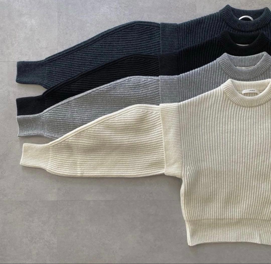 こ*き様 LOHEN ローヘン　レイヤードスリーブニット　 WHITE