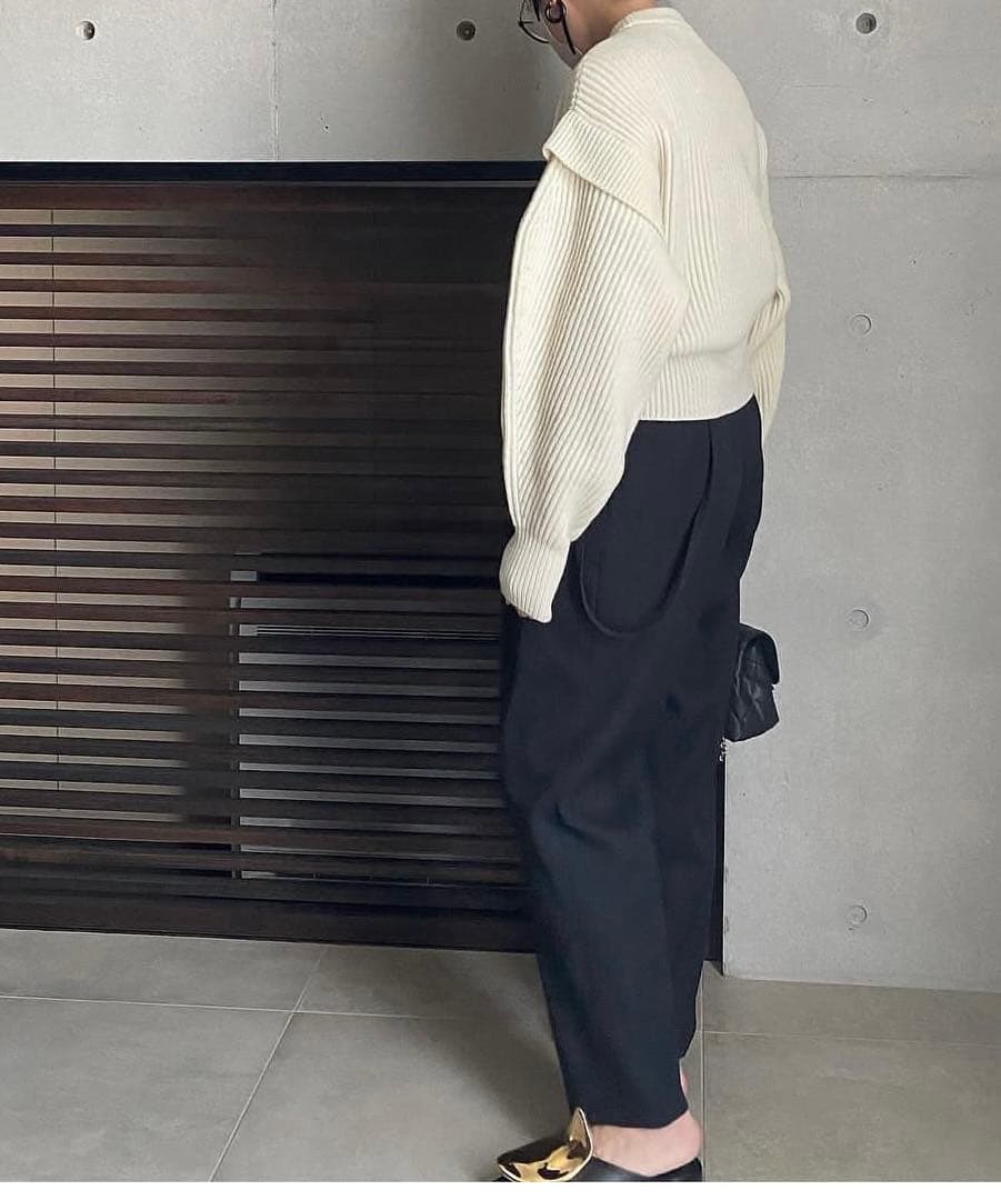 こ*き様 LOHEN ローヘン　レイヤードスリーブニット　 WHITE