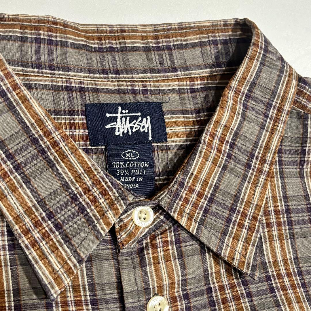 old stussy コットンチェックシャツ