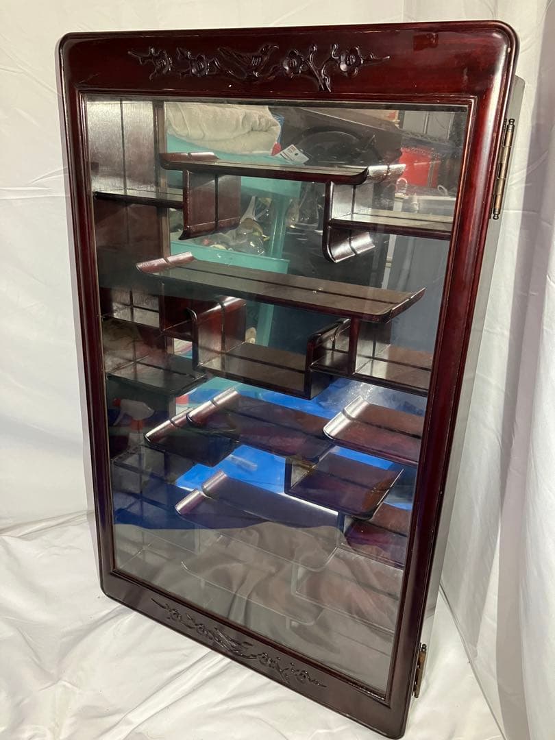 【Y1004】飾り棚 唐木 中国 古美術 アンティーク ビンテージ 鏡 壁掛け