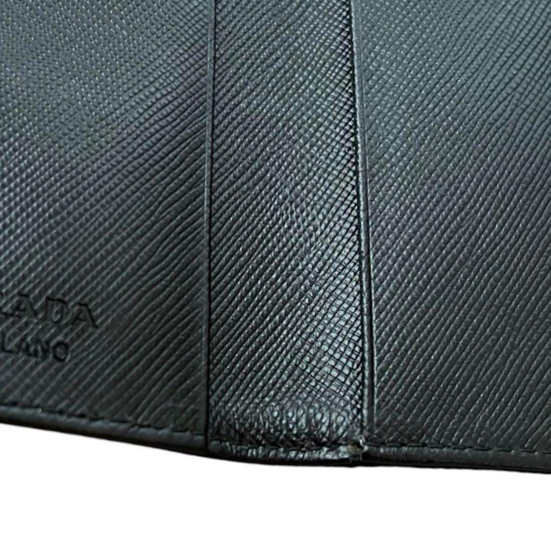 美品 PRADA ロゴプレート キーケース 6連 ナイロン ブラック M223