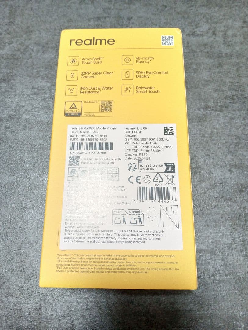 【新品未使用品】realme Note 60　3GB+64GB シムフリー