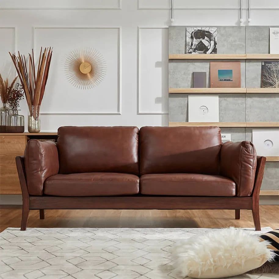 LOWYA本革ソファ（キャメル）