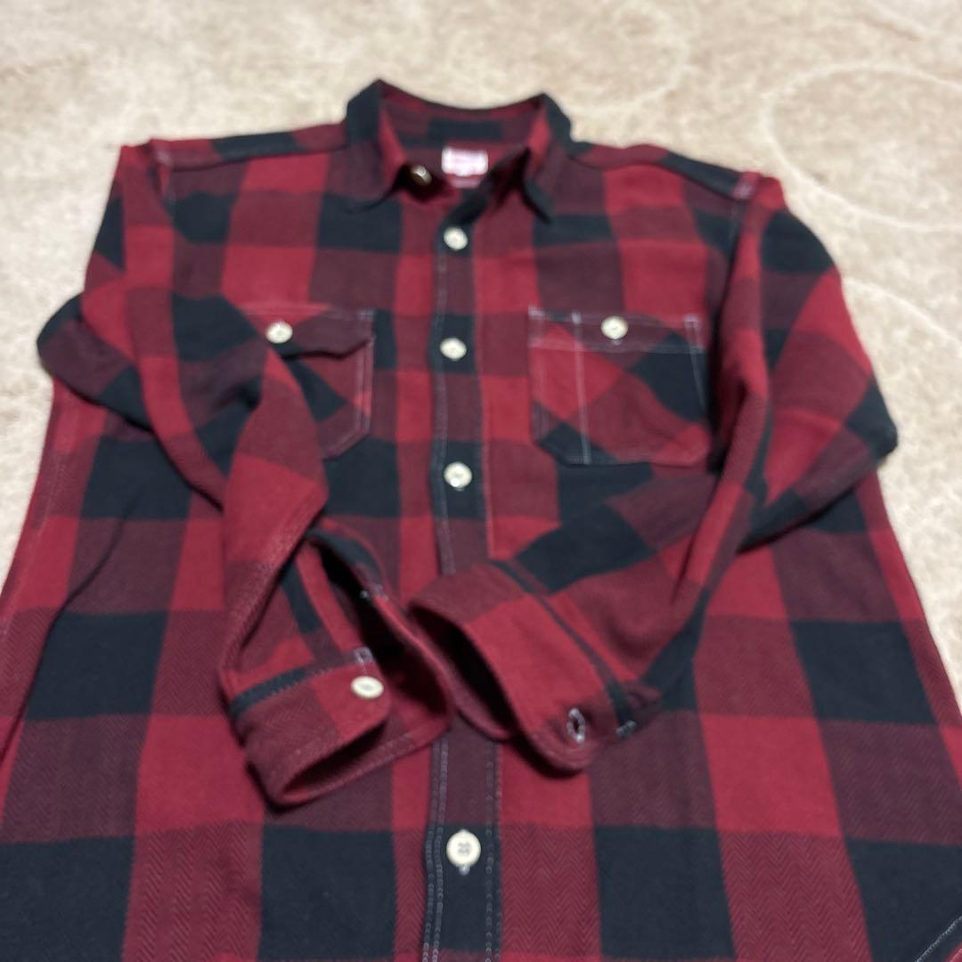 桃太郎ジーンズ　ヘビーネルシャツ　size42