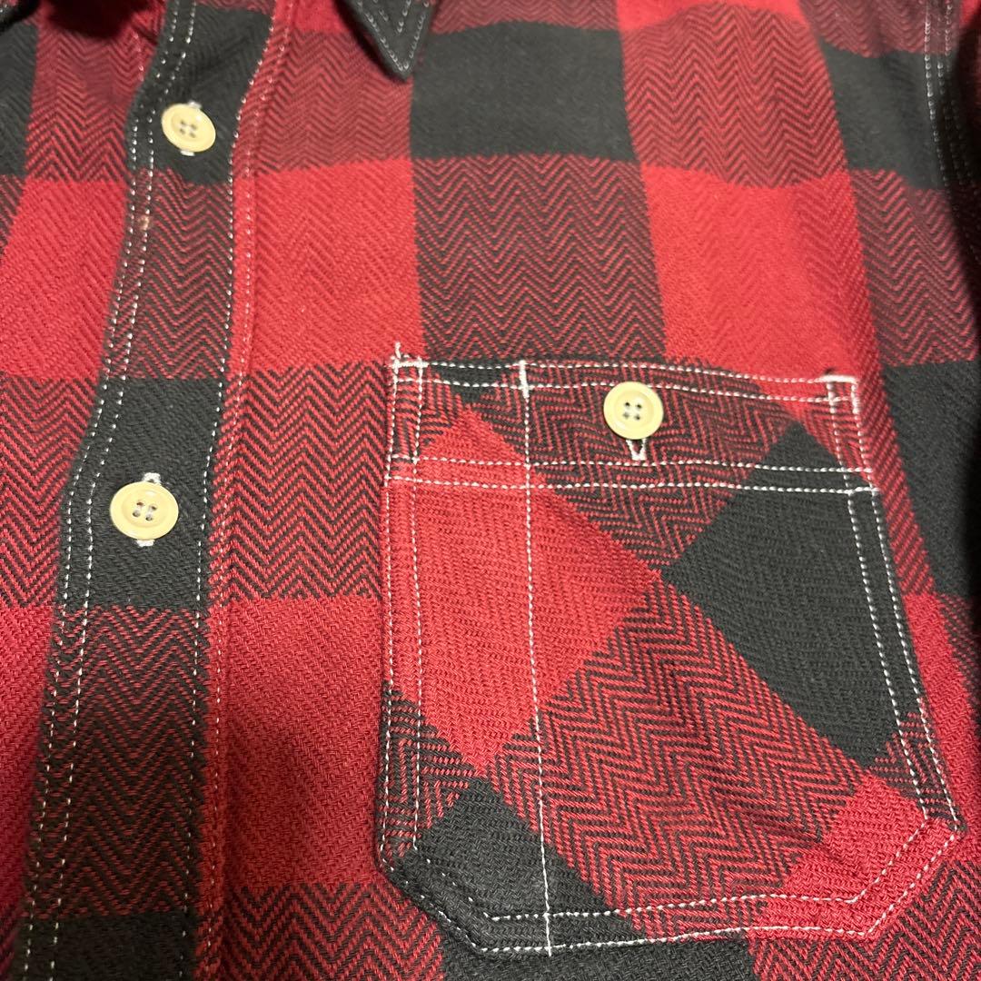 桃太郎ジーンズ　ヘビーネルシャツ　size42